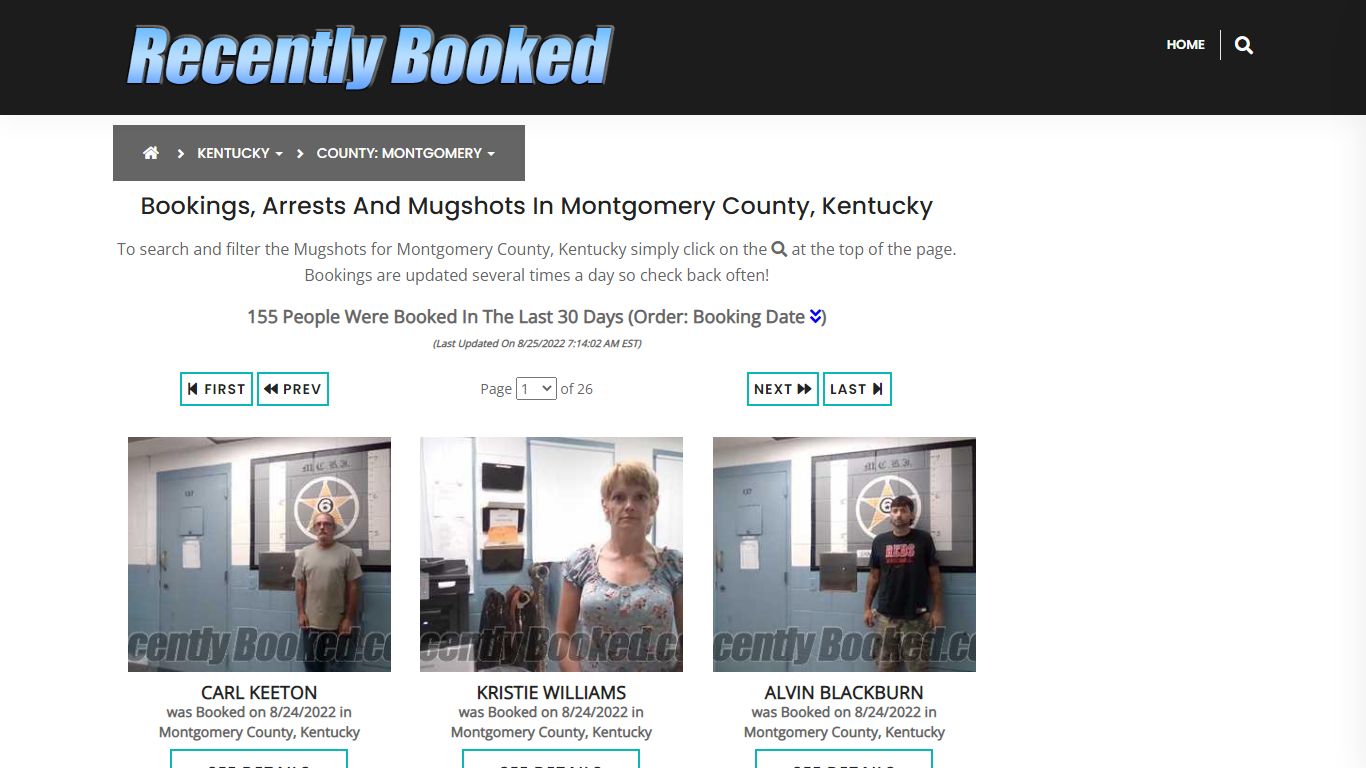 Bookings, Arrests and Mugshots in Montgomery County, Kentucky